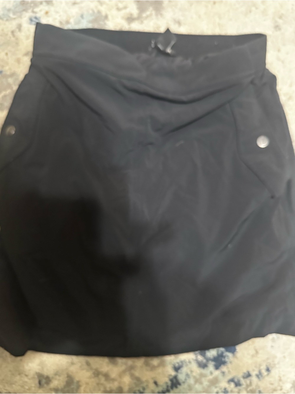 Black A-Line Skort with Snap Pocket Accents
